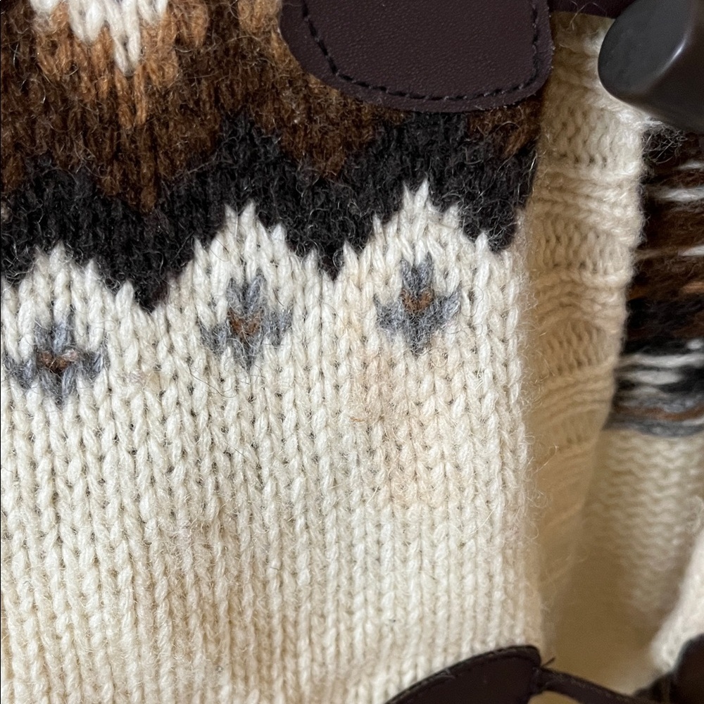 Heritage 1981 Cream and Brown Knit wool blend Cardigan women’s size M - Picture 2 of 5